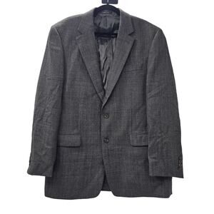 Lauren Ralph Lauren Blazer 42L Gray Check Lambswool Sport Coat Jacket Mens